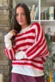 Stripe Boucle Slouch Knit Morello & Rose